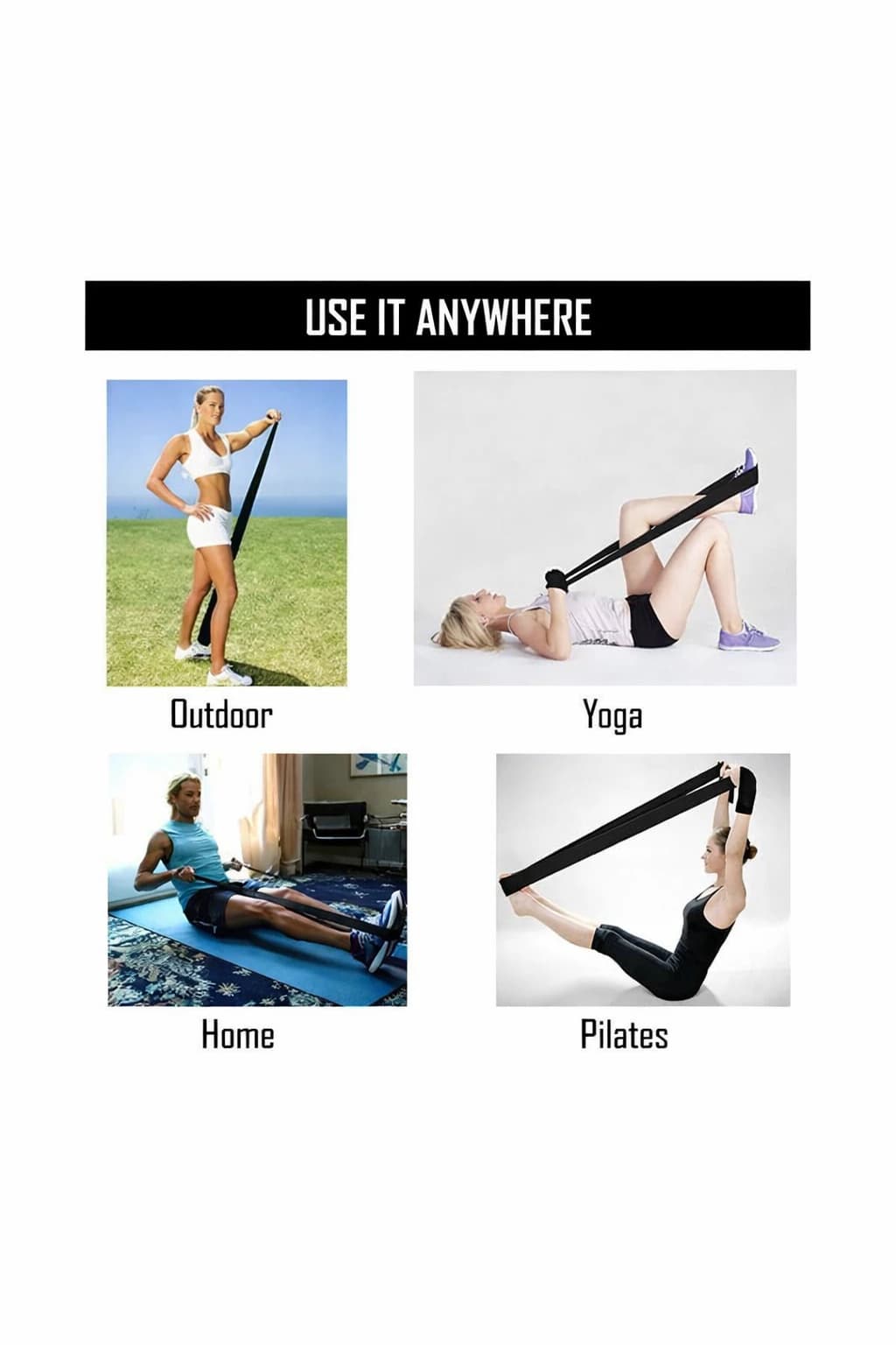 Professional long resistance band made of natural latex, ideal for strength 
