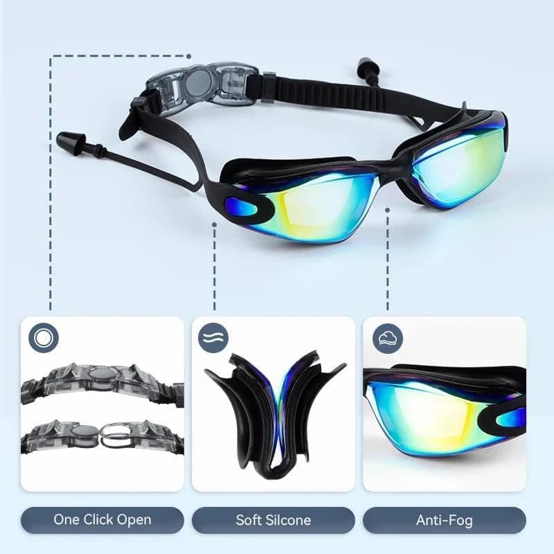 Professional swimming goggles for fitness, with anti-fog, leakage, and UV 