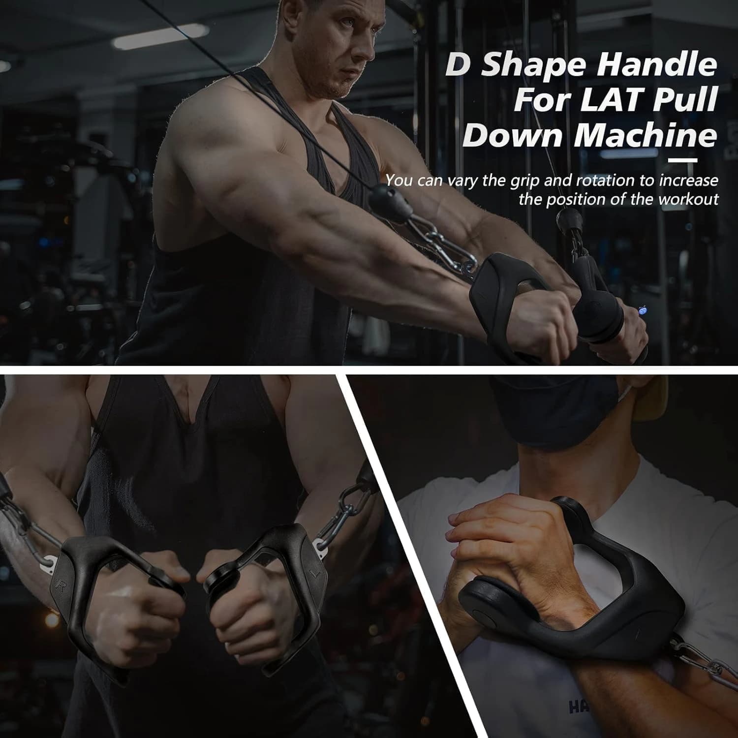 Pull Down Attachments Pull Down Handle with Ergonomic Handles, Cable Machine 