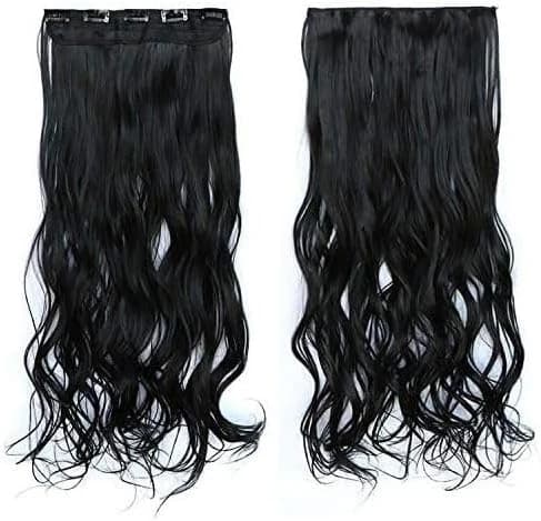 DILLARDS Wavy Ponytail Hair Extension Black 5 Clips