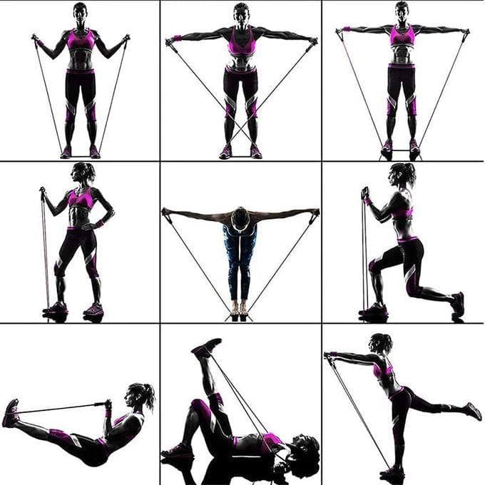 Pull String For Fitness and Aerobics with Door Anchor 50-55 LB - Purple