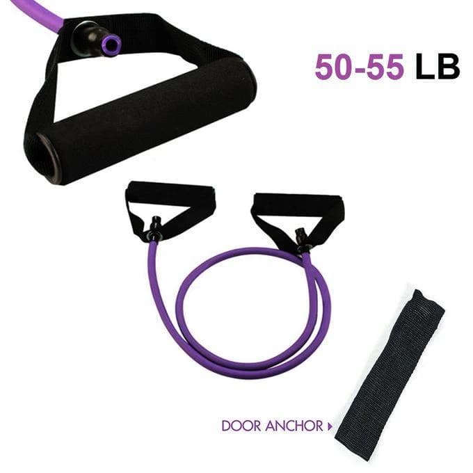 Pull String For Fitness and Aerobics with Door Anchor 50-55 LB - Purple