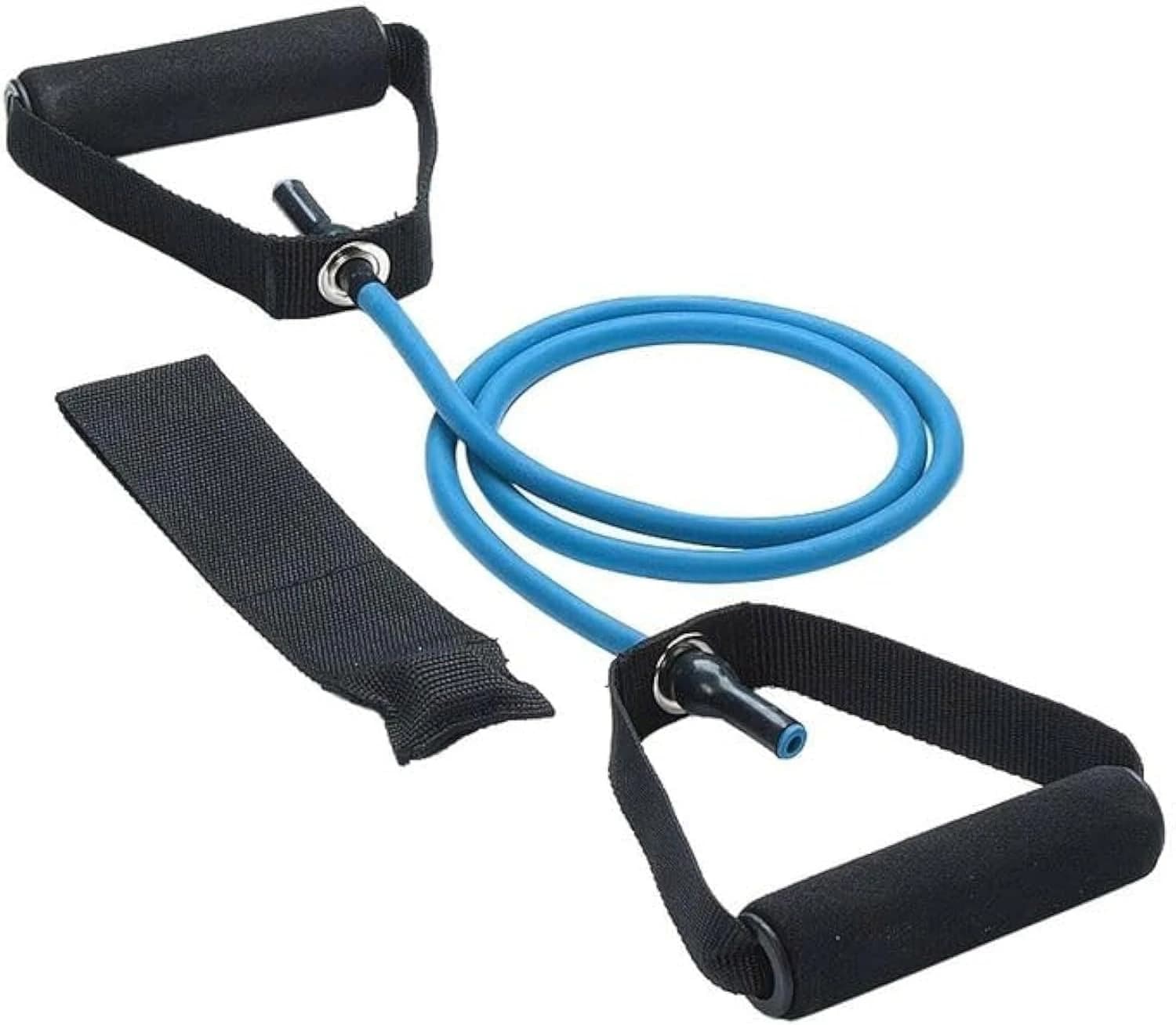 Resistance bands with two handles, exercise bands with door mount,6-8 lbs - Blue