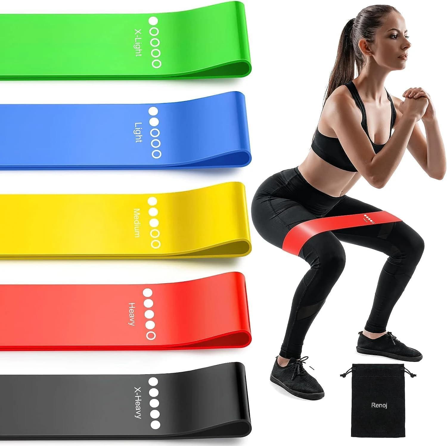 Resistance Bands, Cera Band Exercise Set for Women and Men, Pilates Flex Bands  