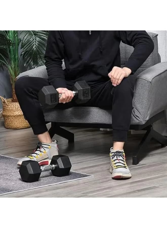 Set of 10kg hexagonal dumbbells - heavyweight exercise dumbbells with flexible 