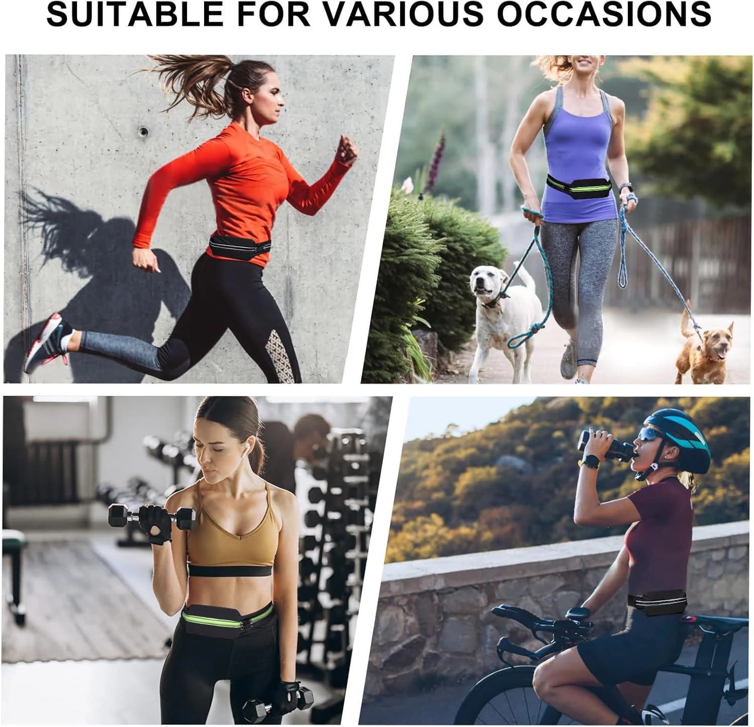 Slim Running Belt, Workout Waist Pack for Women and Men, Phone Holder for Runner