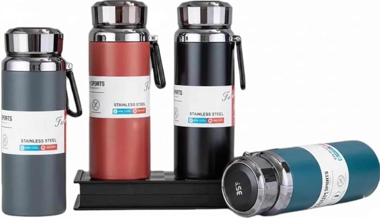 Smart Stainless Steel Beverage Bottle - LED Temperature Display - Heat and Cold 