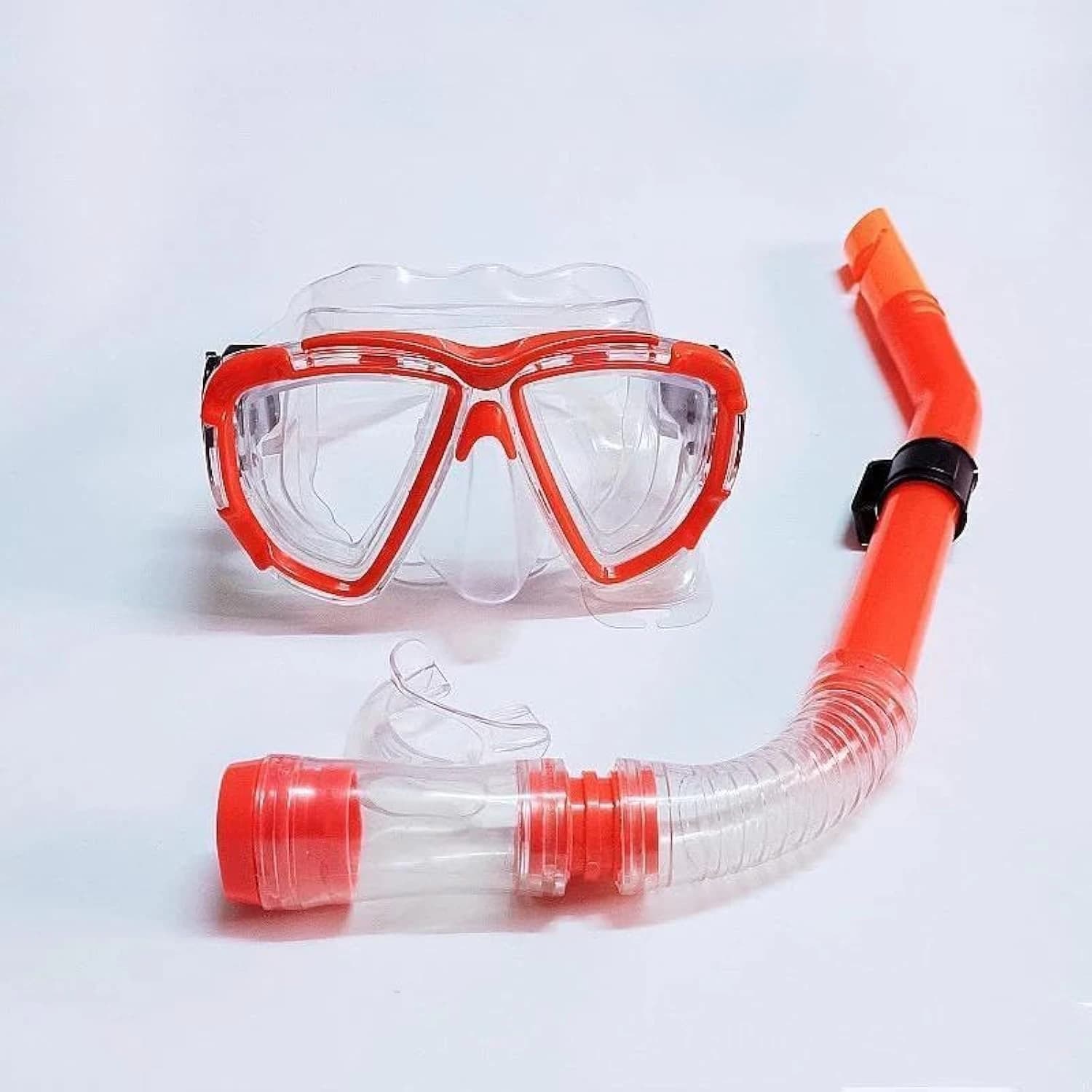 Snorkel Mask - Snorkeling and Swimming (Red, ONE SIZE)