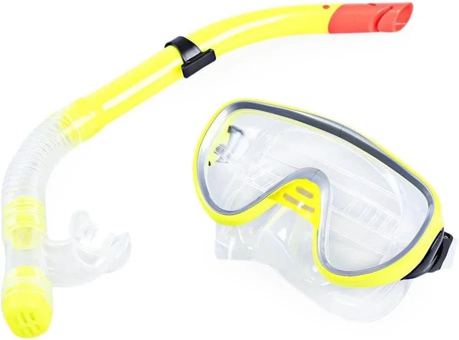 Snorkel Mask - Snorkeling and Swimming (Yellow, ONE SIZE)