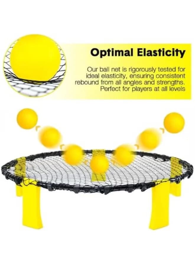 Spike Ball Portable Round Net Beach Ball Set, 3 Balls with Outer Bag