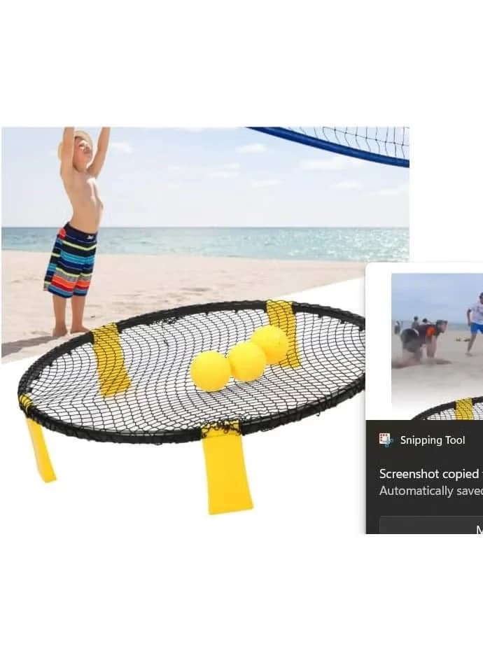 Spikeball Portable Beach Volleyball Set, Round Outer Net, 3 Balls with Carrying 