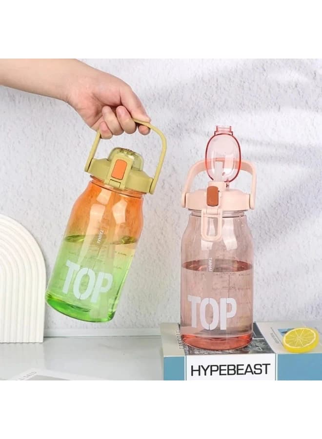 Sports Water Bottle with Flip Cap Fashion Design 1500 ML (Multicolor)