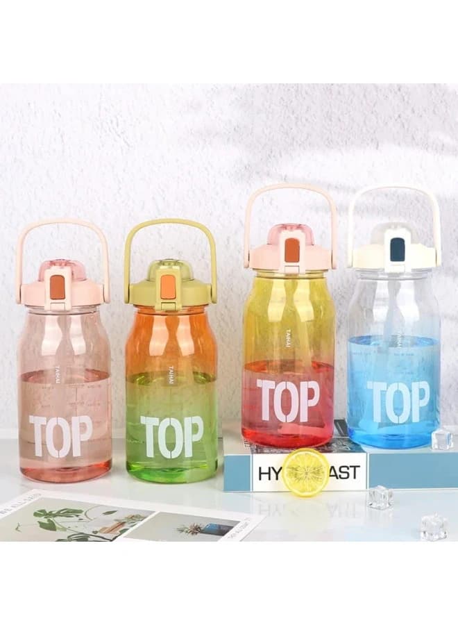 Sports Water Bottle with Flip Cap Fashion Design 1500 ML (Multicolor)