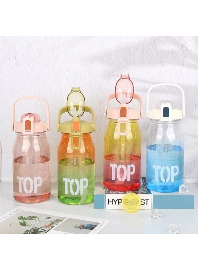 Sports Water Bottle with Flip Cap Fashion Design 1500 ML (Multicolor)