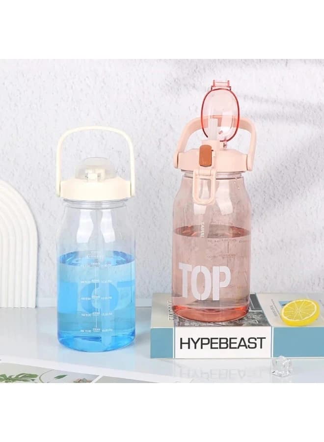 Sports Water Bottle with Flip Cap Fashion Design 1500 ML (Multicolor)