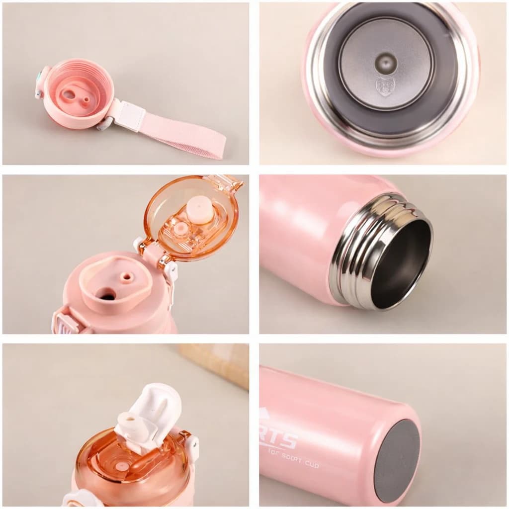 Sports Water Bottle, Thermos, Multicolor, Leak-Resistant, with Secure Lock Lid