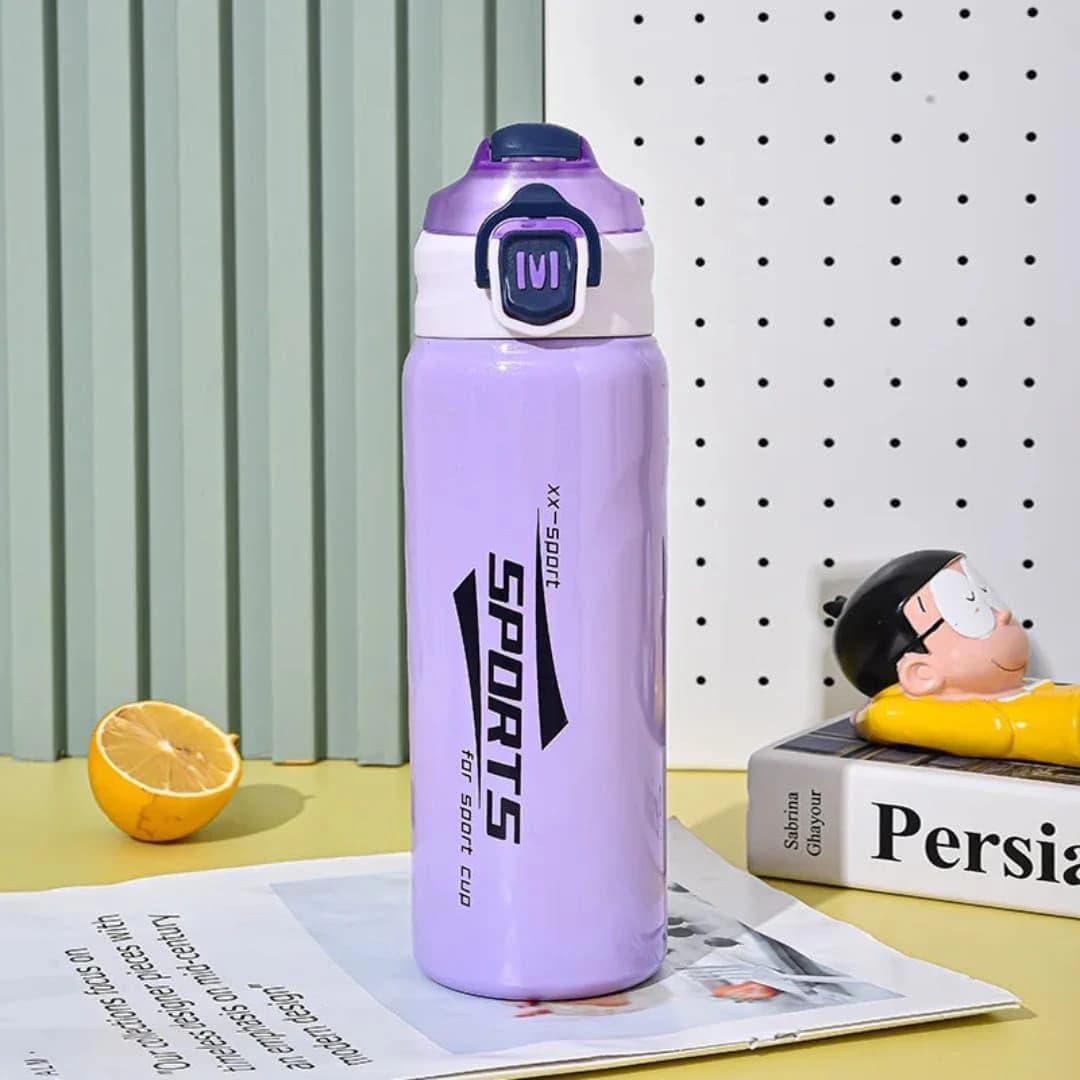 Sports Water Bottle, Thermos, Multicolor, Leak-Resistant, with Secure Lock Lid