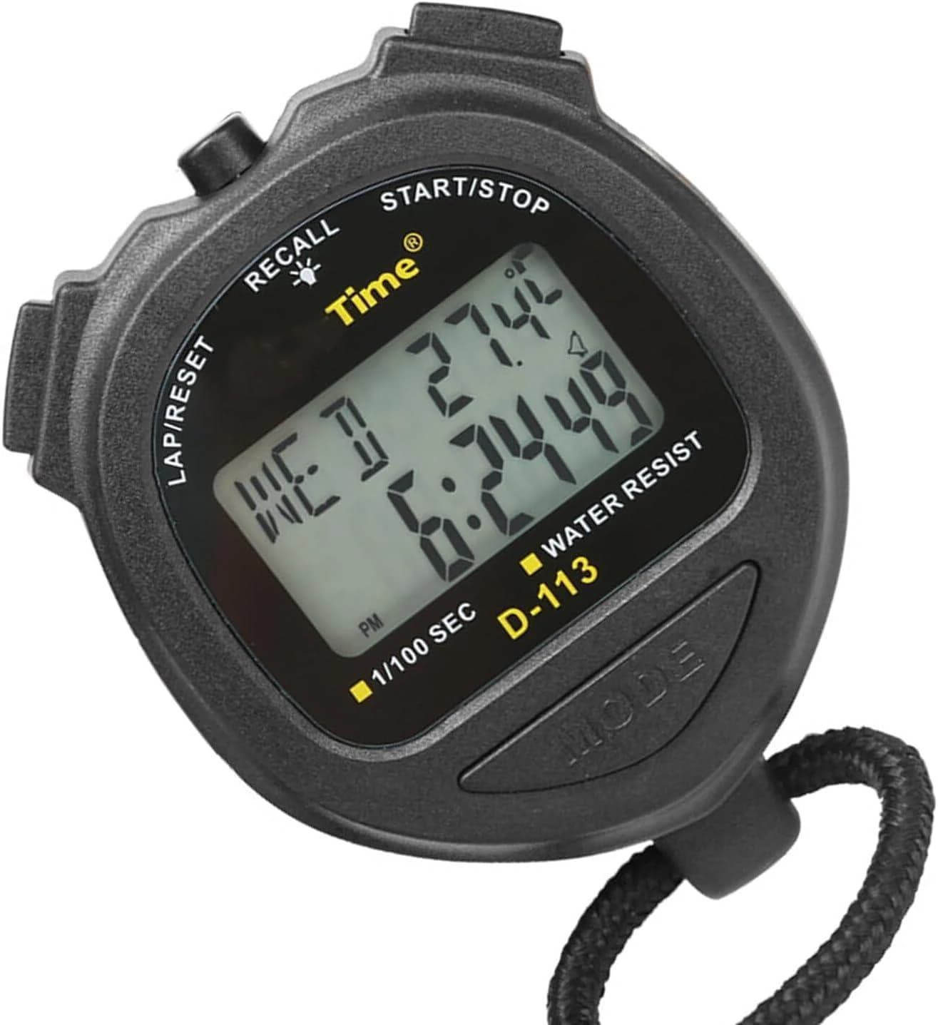 Stopwatch with Timer, Waterproof Stopwatch with Backlight, 60 Lap Memory, 2-Line