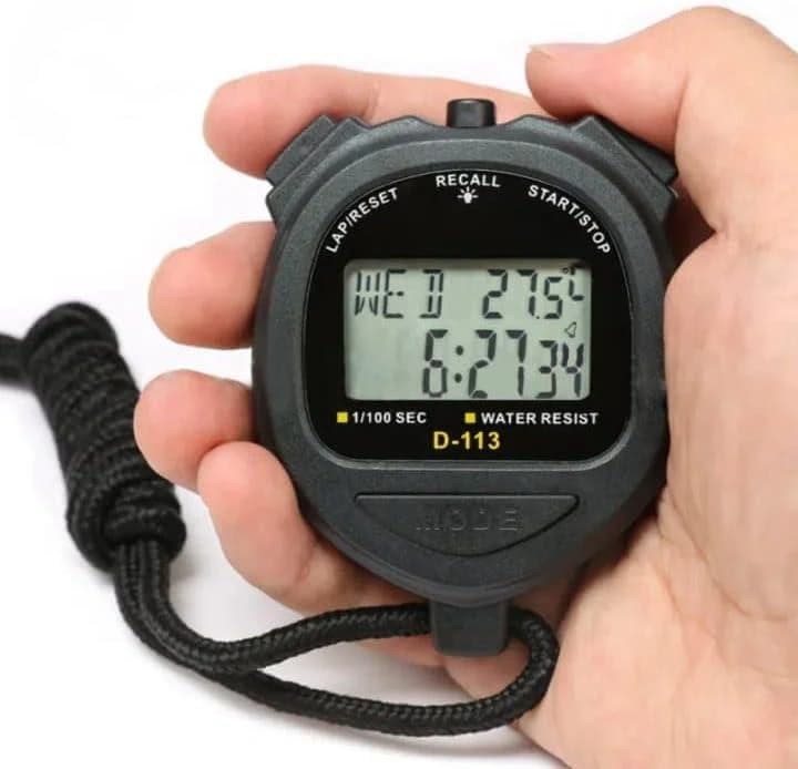 Stopwatch with Timer, Waterproof Stopwatch with Backlight, 60 Lap Memory, 2-Line