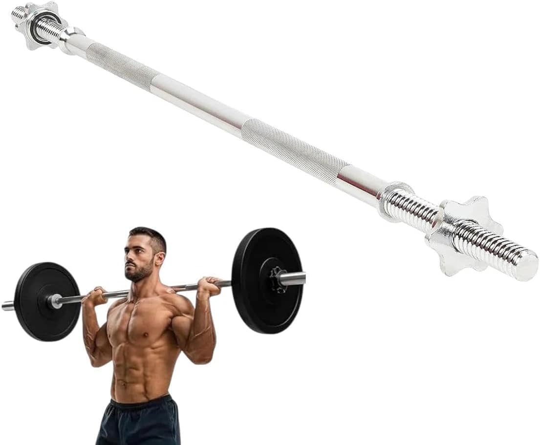 120 cm Straight exercise bar – strong iron for free weights, compatible