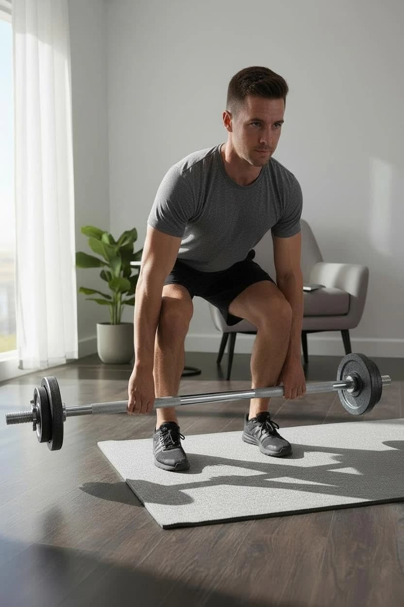 120 cm Straight exercise bar – strong iron for free weights, compatible