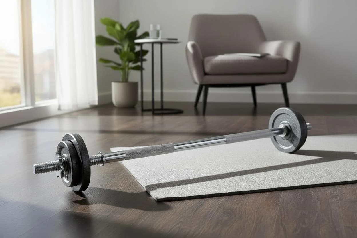 120 cm Straight exercise bar – strong iron for free weights, compatible