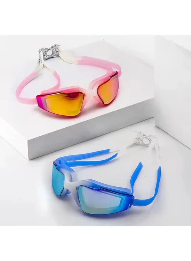 Swimming goggles with clear vision lenses and a back lock for a comfortable fit 