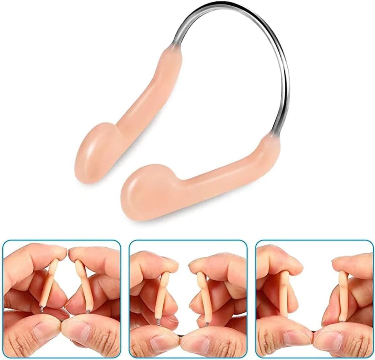 Swimming nose clip, silicone nose plug with flexible storage box 