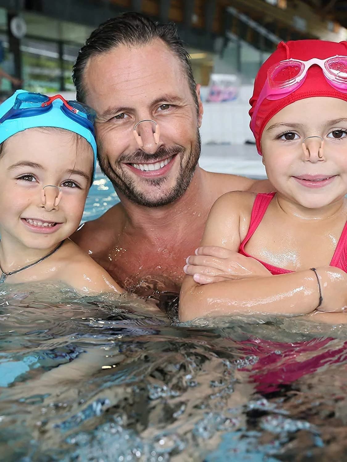 Swimming nose clip, silicone nose plug with flexible storage box 