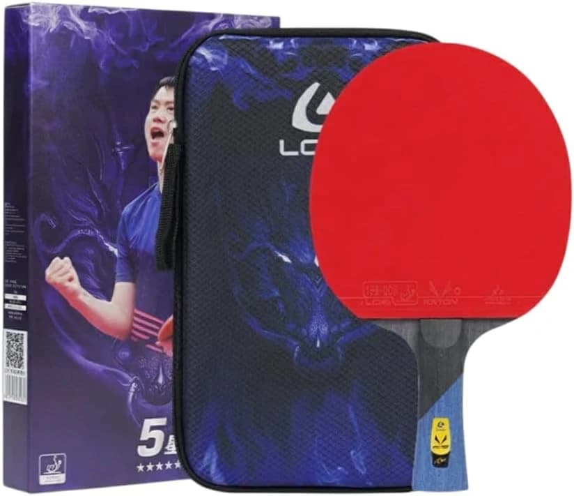 Table Tennis Racket Level 5 Layers Premium Carbon Blade with Rubber 