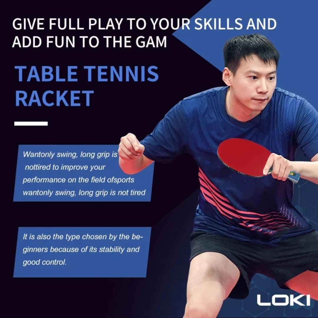 Table Tennis Racket Level 5 Layers Premium Carbon Blade with Rubber 