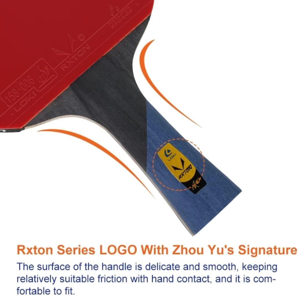 Table Tennis Racket Level 5 Layers Premium Carbon Blade with Rubber 