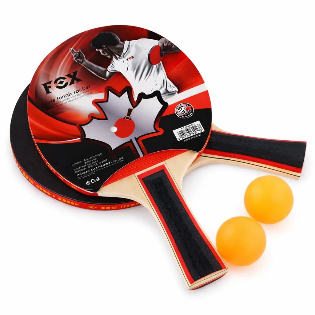 Table tennis racket set with 2 ping ball
