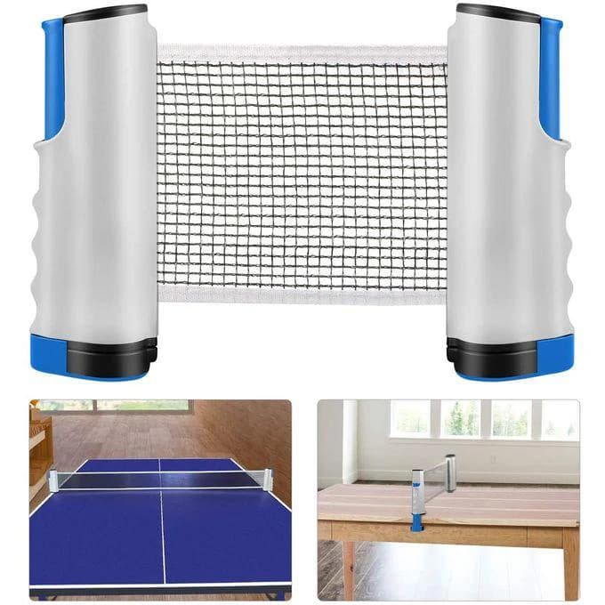 Telescopic Table Tennis Net Rack - Grey/Blue