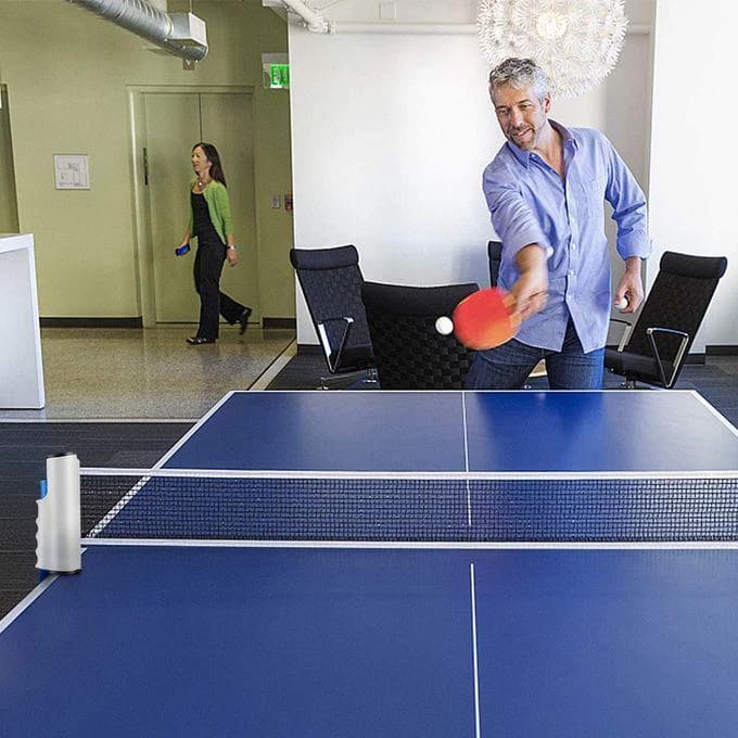 Telescopic Table Tennis Net Rack - Grey/Blue