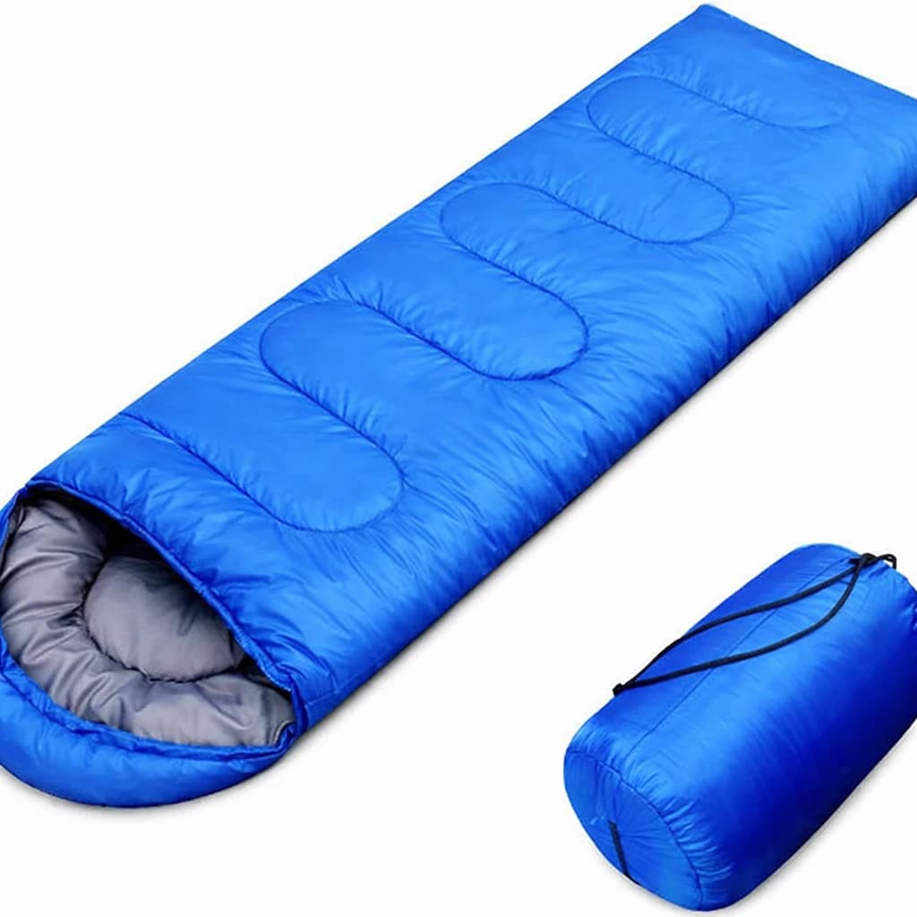 The sleeping bag's outer material is waterproof and the inner material is cotton