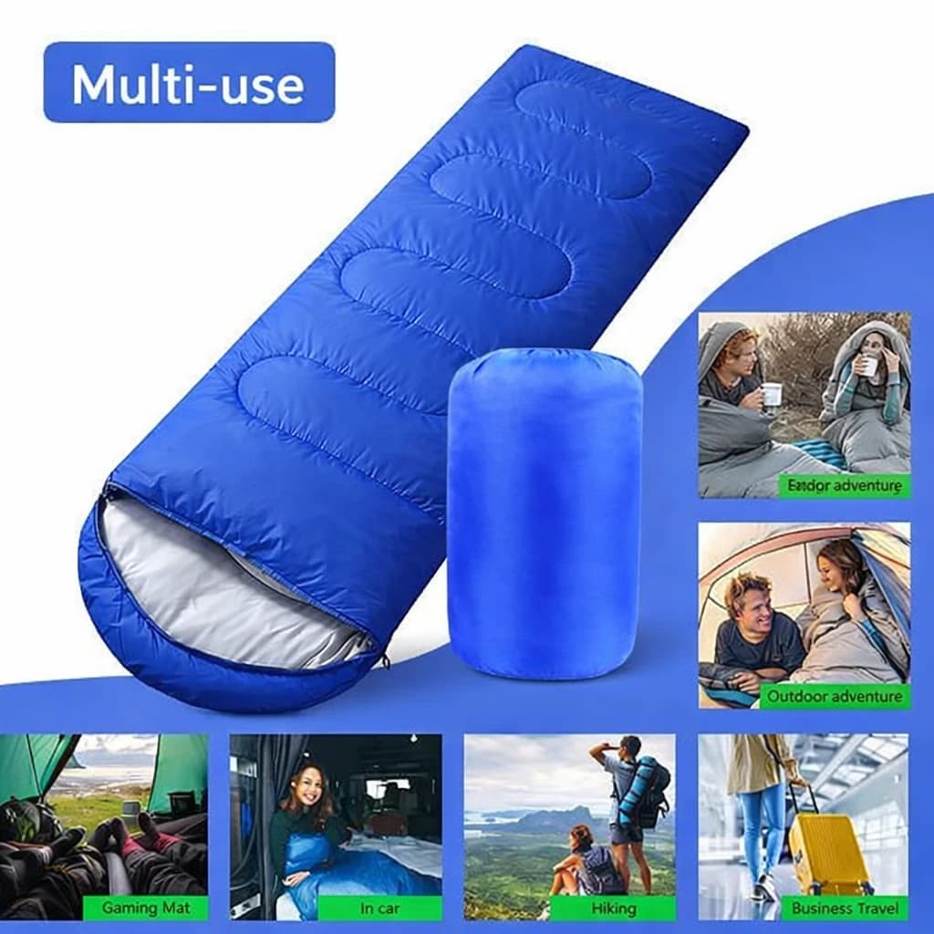 The sleeping bag's outer material is waterproof and the inner material is cotton