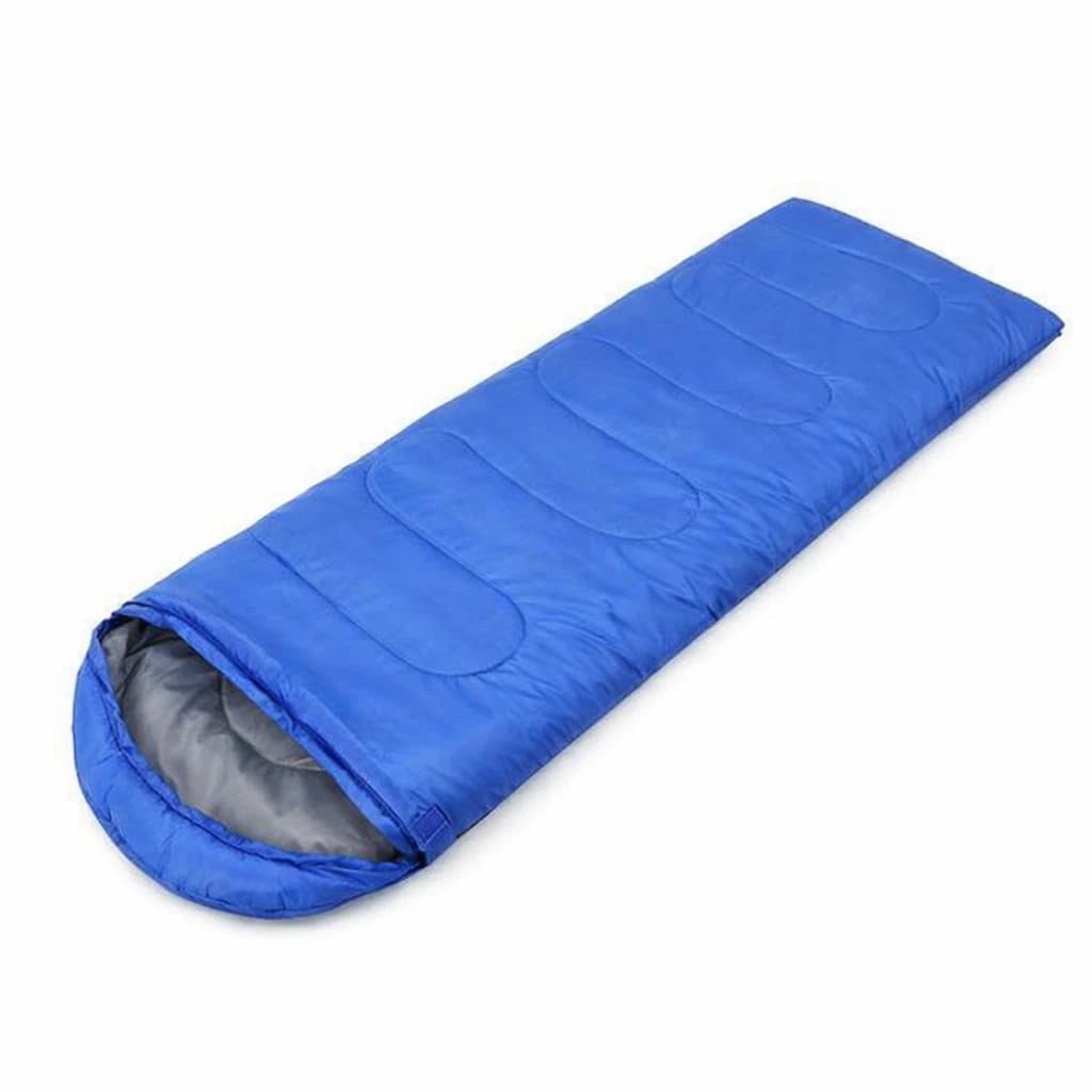 The sleeping bag's outer material is waterproof and the inner material is cotton