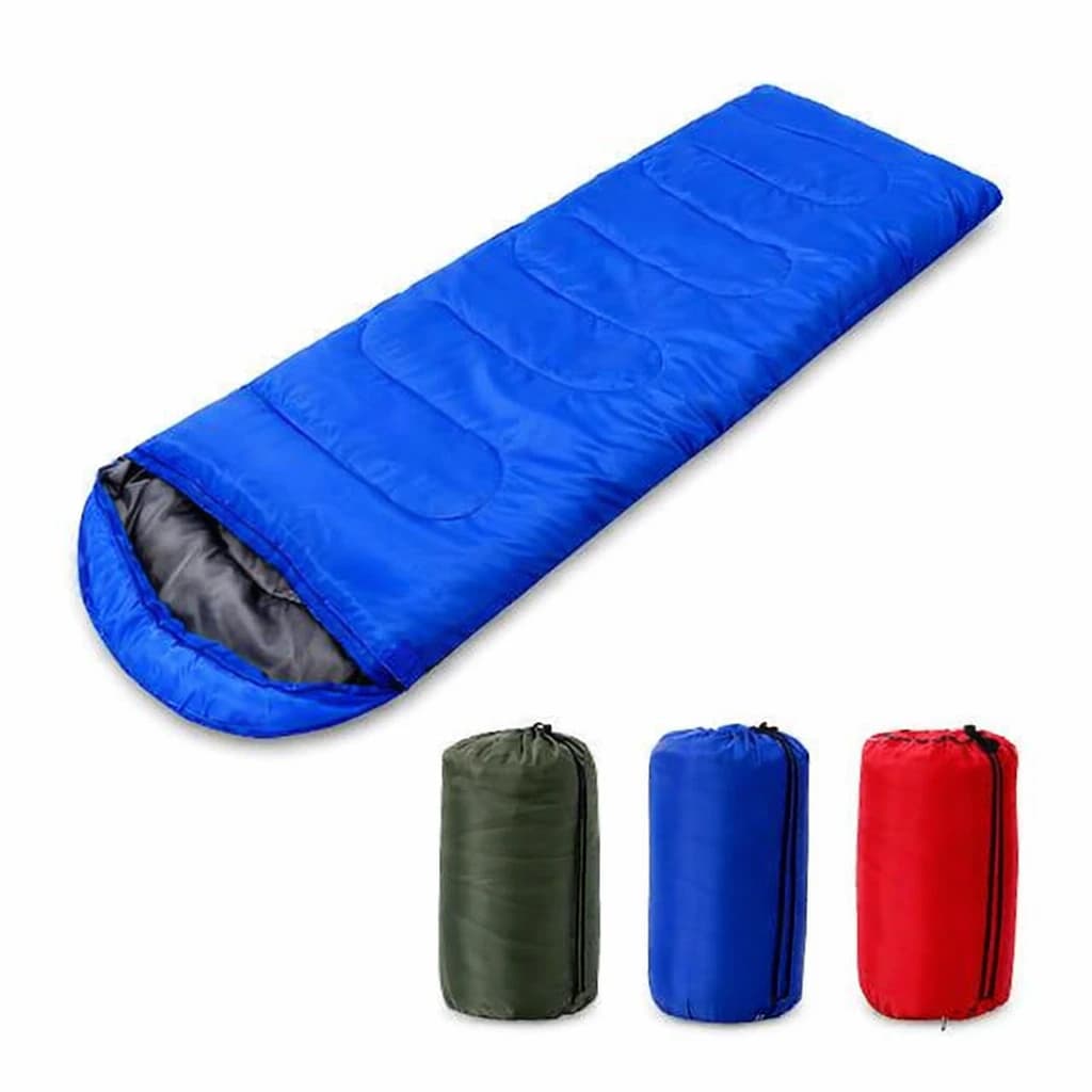The sleeping bag's outer material is waterproof and the inner material is cotton