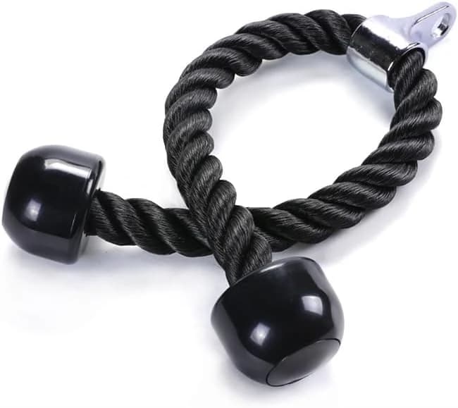 Triceps exercise rope - Durable nylon rope with non-slip rubber grips, cable 