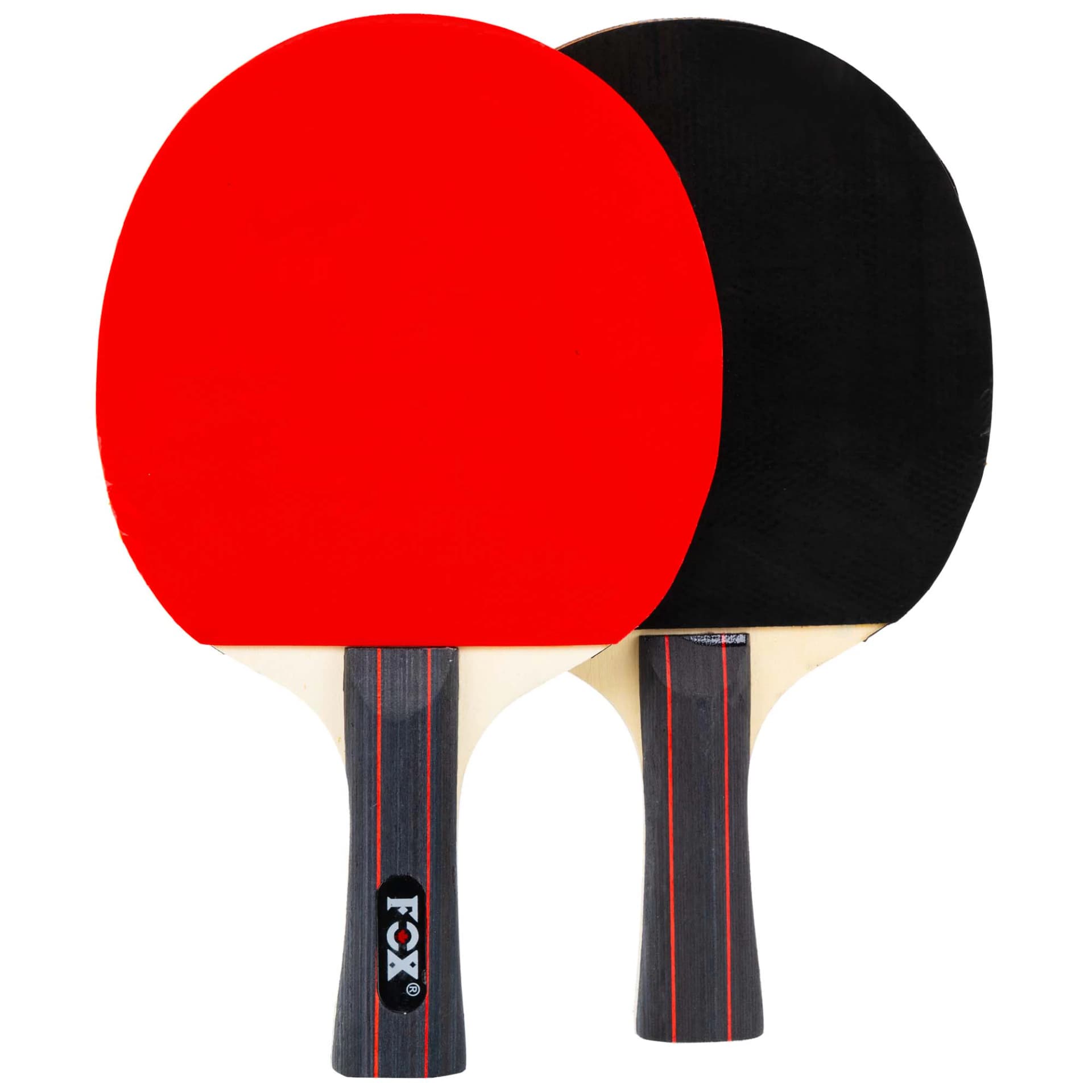 Two table tennis rackets + three table tennis balls