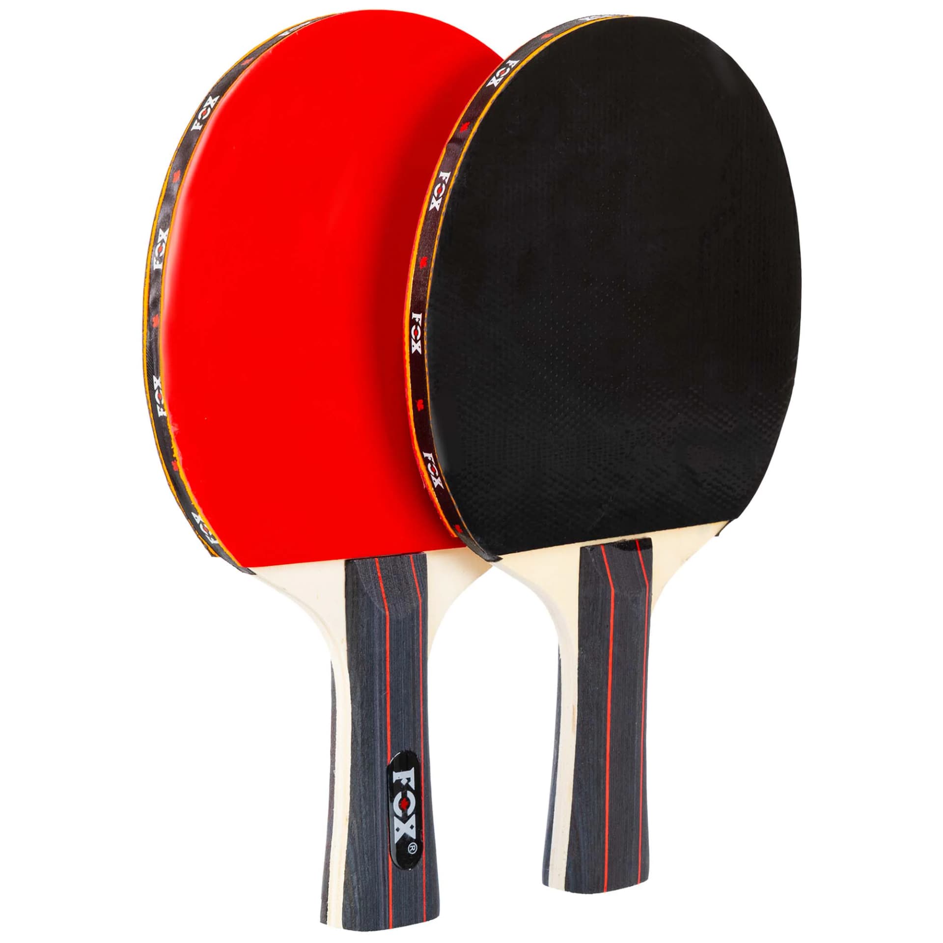 Two table tennis rackets + three table tennis balls
