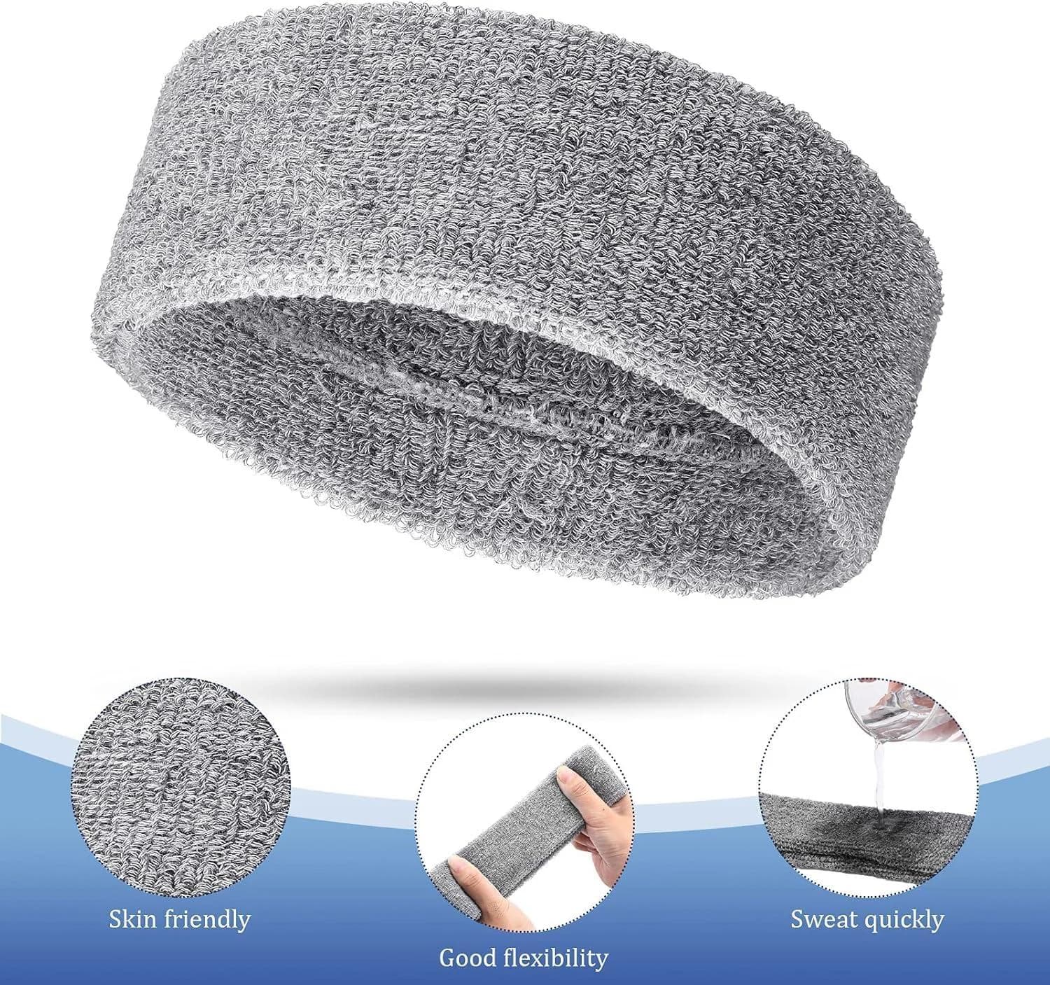 ure Wicking Elastic Sports Headband Sweat Absorbent Fabric For Unisex Adults 