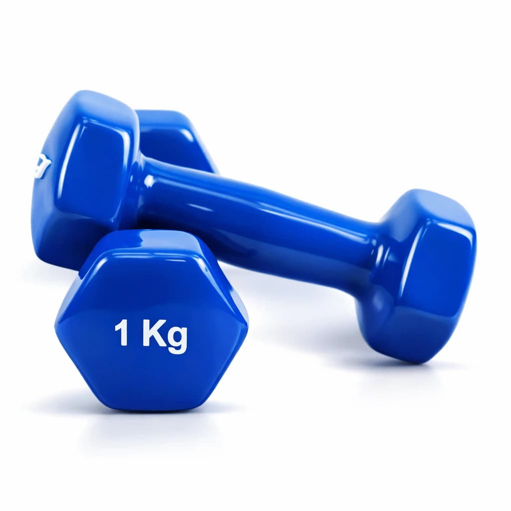 Vinyl Coated Hex Dumbbell Set Of 2 (Multicolor) 1 KG