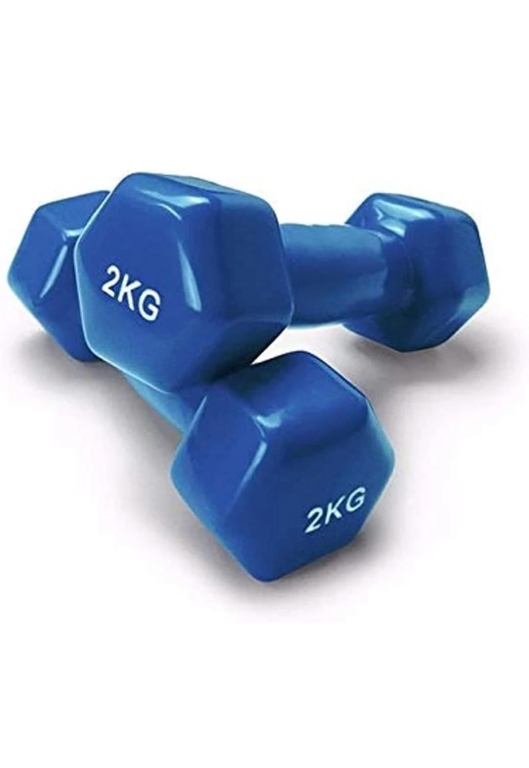 Vinyl Coated Hex Dumbbell Set of 2 (Multicolor)  2 KG