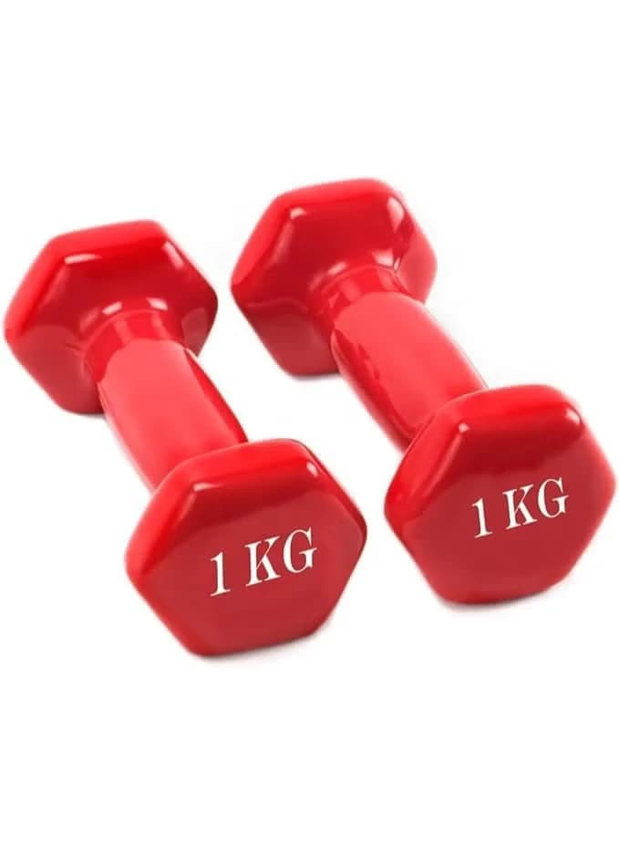 Vinyl six-pack dumbbell, double weight for slimming training, 1 kg