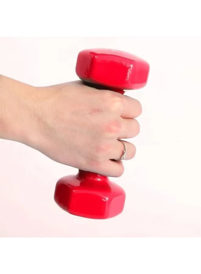 Vinyl six-pack dumbbell, double weight for slimming training, 1 kg