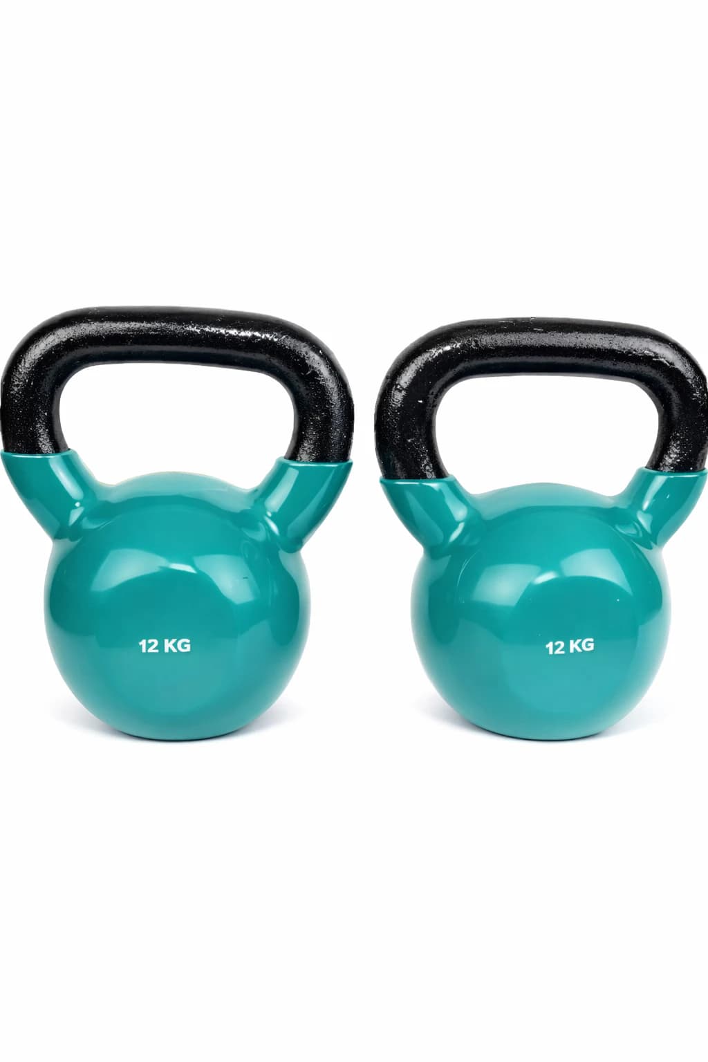 Vinyl-coated cast iron kettlebell for full-body workouts and strength training, 