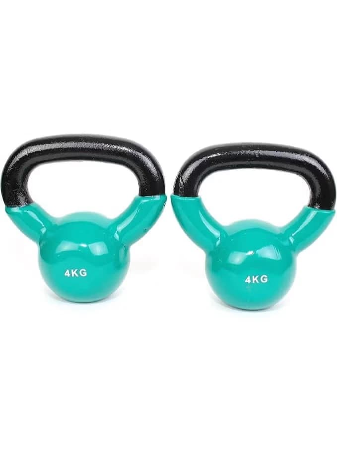 Vinyl-coated cast iron kettlebell for full-body workouts and strength training