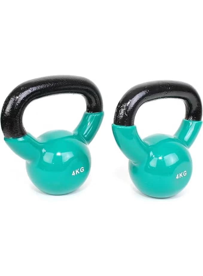 Vinyl-coated cast iron kettlebell for full-body workouts and strength training